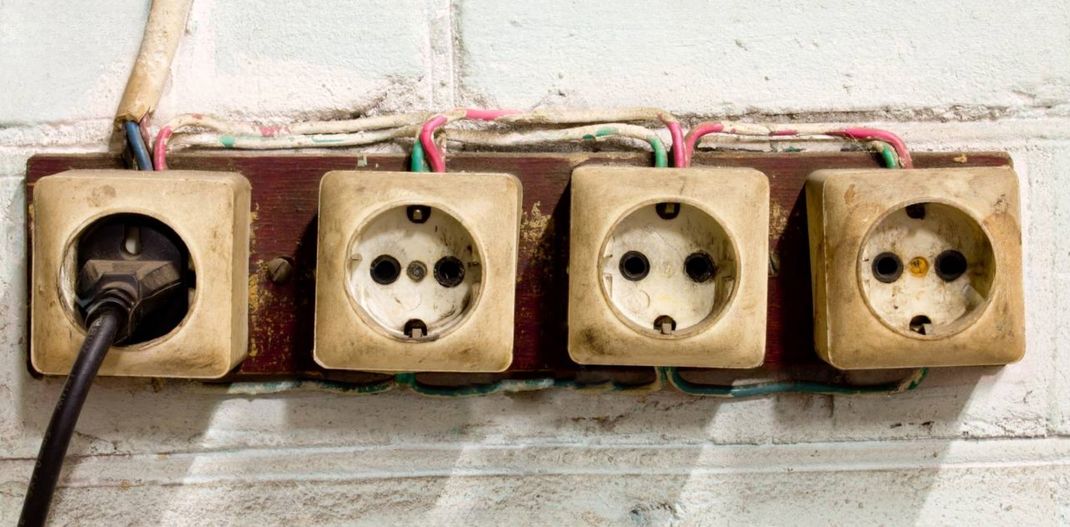 worn-out electrical outlets